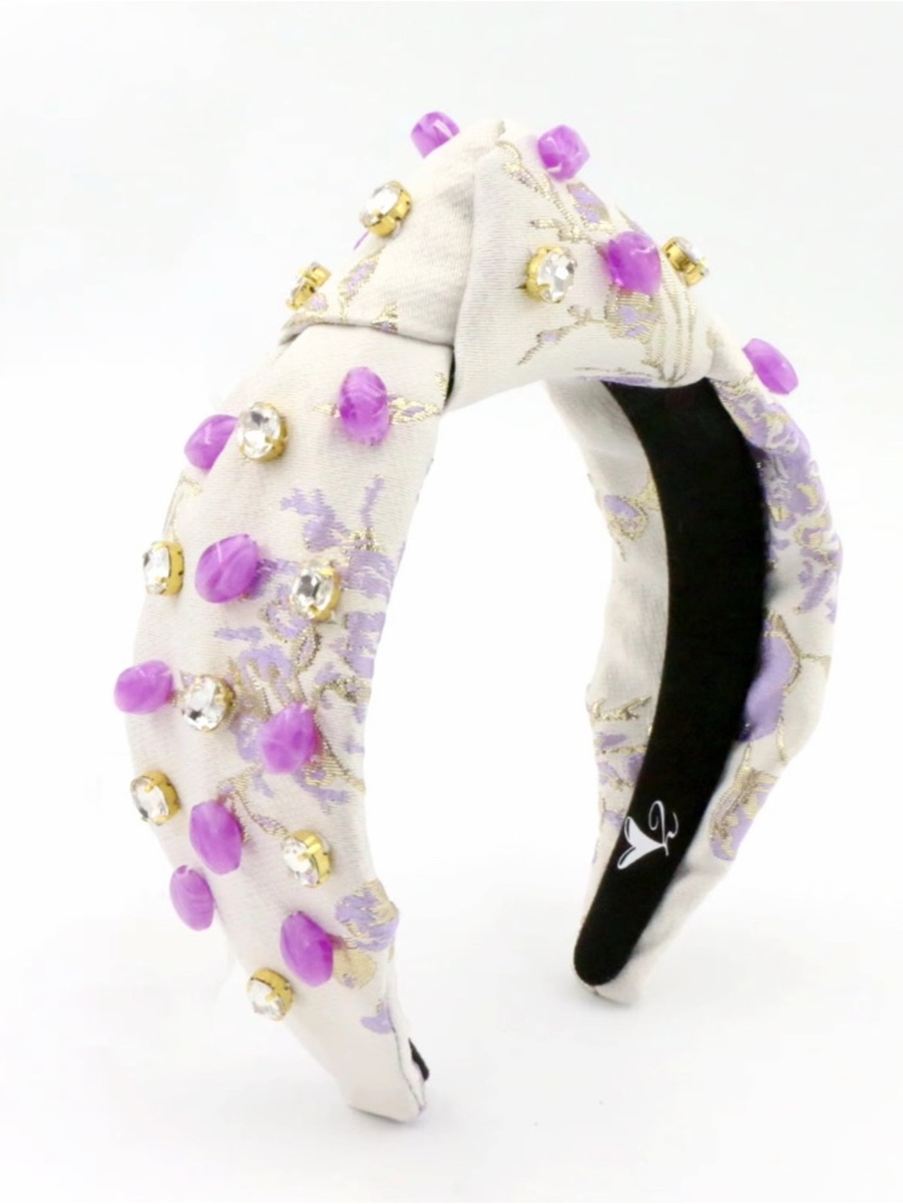 Embellished Lavender Beaded Knot Headband - Brand
